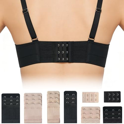 16/32 Pcs Bra Extenders, Women Ladies Stretchy Bra Band Extension 2 Hooks / 3 Hooks, Lingeries Bra Strap Extender - color: 32pcs-multicolor