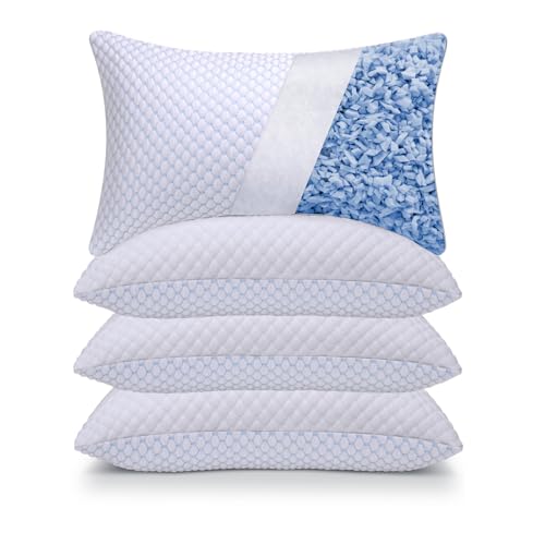 OSBED Shredded Memory Foam Pillows Queen Size Set of 4 - size: Queen (Pack of 4)
