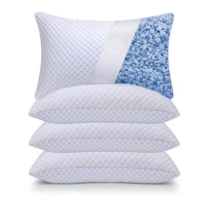 OSBED Shredded Memory Foam Pillows King Size 4 Pack - size: King (Pack of 4)