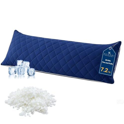 KISSKI Cooling Body Pillow for Adults, Adjustable Memory Foam Long Pillow - color: Navy