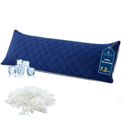 KISSKI Cooling Body Pillow for Adults, Adjustable Memory Foam Long Pillow - color: Navy