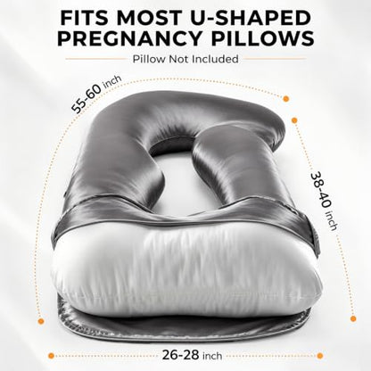 Cooling Pregnancy Pillowcase Compatible with 55 to 57 Inch Maternity Pillow