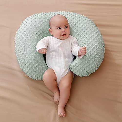 Nursing Pillow and Positioner with Cover for Breastfeeding - color: Green
