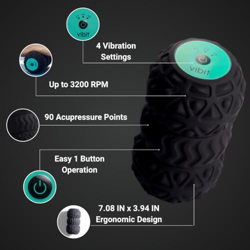 Vibit Vibrating Foot Massager for Plantar Fasciitis, Sciatica & Pain Relief - color: Black