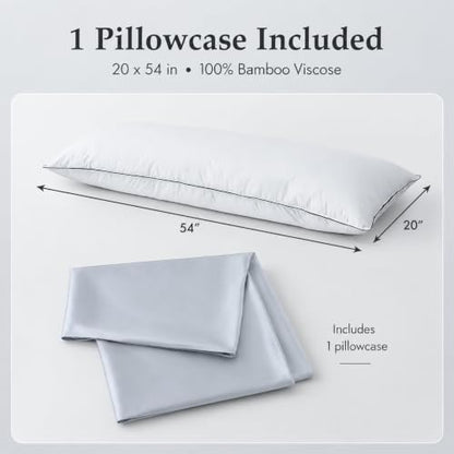 DWR Goose Feather Down Body Pillow with Silver Gray Pillowcase, 20x54 - size: Body Pillow & Protector