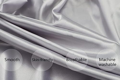 Tcmyyund Satin Nursing Pillow Cover Set 2 Pack Ultra Soft Silk Grey & Navy - color: Grey & Navy