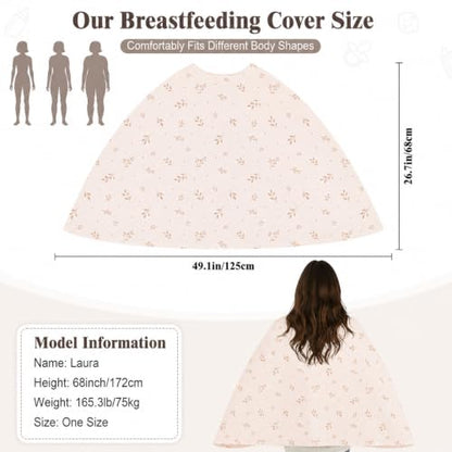 Basumee Nursing Cover for Breastfeeding Breathable Mesh 360 Full Privacy - color: Almond Beige Branches, size: 1 Pack