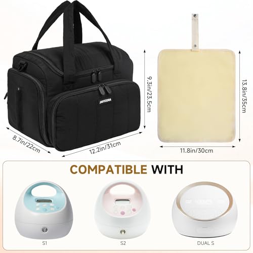 Quilted Breast Pump Bag Compatible with Spectra S1/S2/Dual S, Black - color: Black