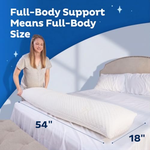 Snuggle-Pedic 18x54 Down Alternative Maternity Body Pillow for Side Sleeper - color: Snow White