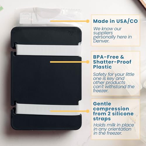 Freeze It Flat Breastmilk Freezer Organizer (Black, Double 1pk) - color: Black, size: Double 1-pk