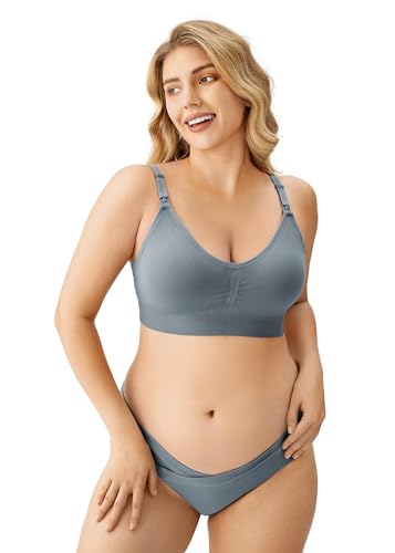 HBselect Women Maternity Bras 5 Pack Nursing Bras for Breastfeeding - color: 5pack(wine Red/Teal/Dusty Pink/Dusty Blue/Black), size: XX-Large