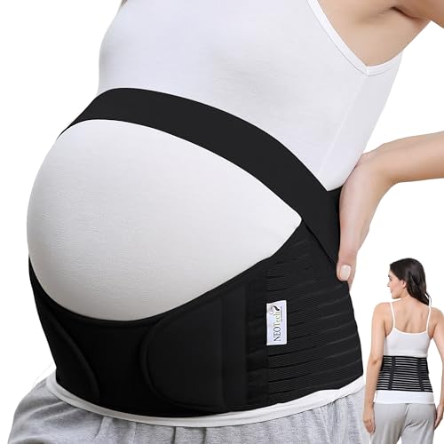 NeoTech Care Pregnancy Belly Band, Maternity Belt, for Pregnancy Belly Support, Back/Pelvic Support (Size XXL, Black Color) - color: Black, size: XXL