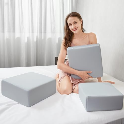 Cube Memory Foam Pillow, Gray, 14"x14"x5" Large Cube - color: Gray, size: 14"x14"x5"