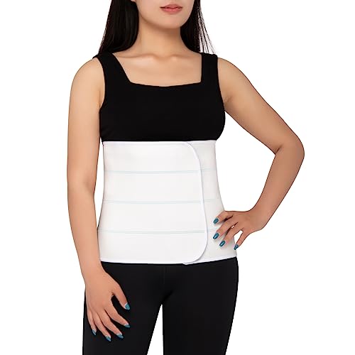 S Abdominal Binder Post Surgery for Men and Women, 12" High Postpartum Tummy Tuck Belt Provides Bariatric Stomach Compression, High Elasticity, Breathable - (60" - 75") 4 PANEL White - size: 60"-75" (XL), style: 4 Panel White