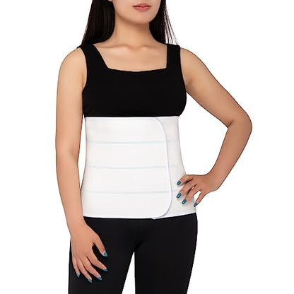 S Abdominal Binder Post Surgery for Men and Women, 12" High Postpartum Tummy Tuck Belt Provides Bariatric Stomach Compression, High Elasticity, Breathable - (60" - 75") 4 PANEL White - size: 60"-75" (XL), style: 4 Panel White