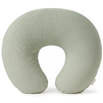 Konssy Muslin Nursing Pillow Covers, Soft Cover for Breastfeeding Pillows - color: Fog Green