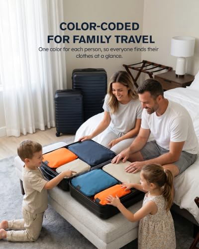 Compression Packing Cubes Ultralight 7PCS Luggage Travel Organizer Bags Set - size: For 24" Luggage
