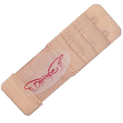Elastic Adjustable Bra Extender 2 Hook 3 Rows Narrow Bra Band Extension - color: 6pcs Nude Color (1/2" Between Hook Center)