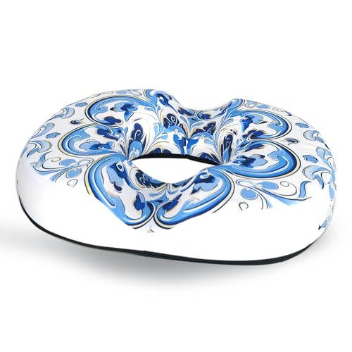 Donut Pillow for Hemorrhoids Seat Cushion for Tailbone Pain Relief - color: Chinoiserie Flowers