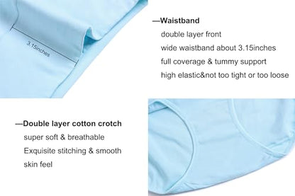 Womens High Waist Cotton Panties C Section Recovery Postpartum Soft Stretchy Full Coverage Underwear(5 Pack) - size: Medium