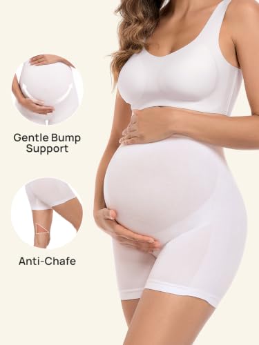 Summer Mae Maternity Shapewear Viscose Made from Bamboo Seamless for Dress - color: White, size: Medium