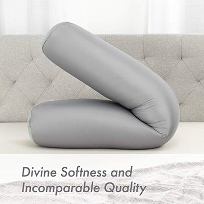 Microbead Body Pillow, Side Sleeping & Pregnancy, 48x8 in, Dark Grey - color: Dark Grey, size: Pillow & Cover