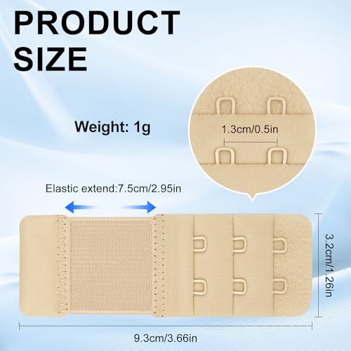 Vancle Women's Bra Extenders with 2 Hooks, Soft Stretchy Back Bra Extension Strap - color: 3*nude