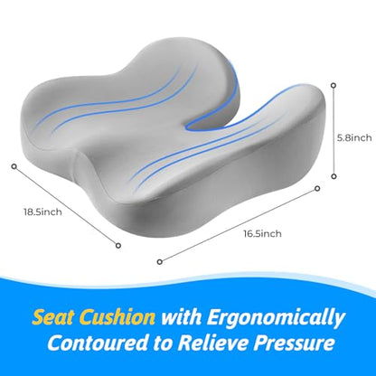Dreamer Car Seat Cushion for Tailbone & Sciatica Pain Relief - color: Light Gray