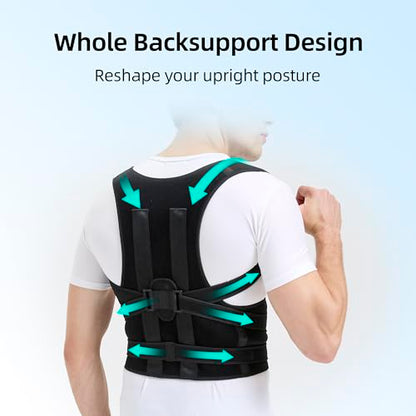 Posture Corrector for Women and Men Upper Pain Relief, Black, M - size: Medium (Waist 25"-32")