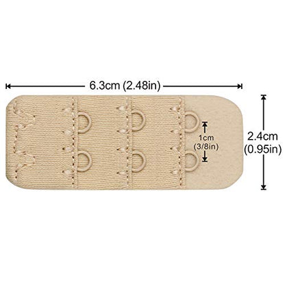 Wingslove Womens Bra Extender Bra Band Breathing room 3pcs-Pack Multi-size - color: Nude, 2 Hook 3/8 Inch