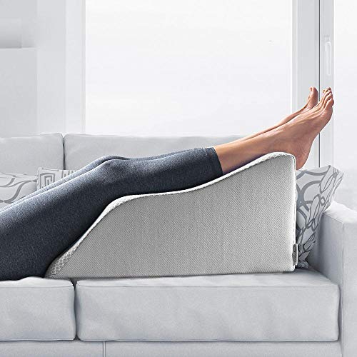 Lounge Doctor Leg Rest with Cooling Gel Memory Foam - color: Heather Grey, size: Large