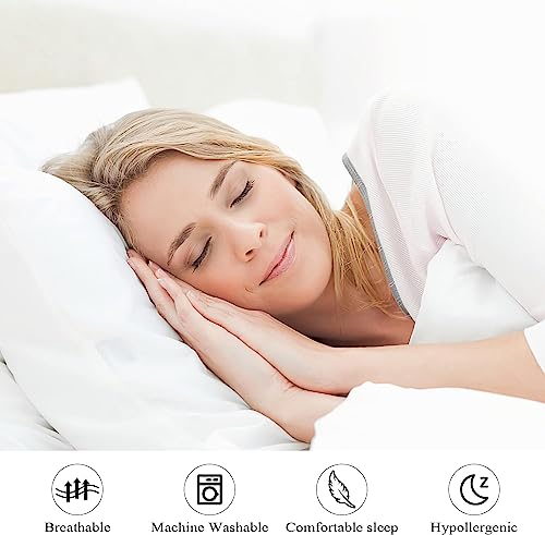 100% Egyptian Cotton Standard Size Pillow Protectors with Zipper Set of 2 - color: White, size: Standard 2pack