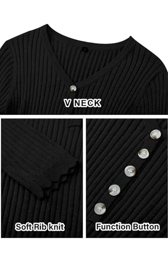 OUGES Women's Wool Blend Maternity Sweater Dress Fall Baby Shower Dress - color: Black, size: Small