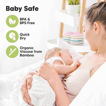 KeaBabies 3 in 1 Postpartum Belly Support Recovery Wrap and Reusable Nursing Pads for Breastfeeding - Postpartum Belly Band - 14-Pack - 4-Layers Nursing Pads