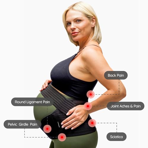 BABYGO 4 in 1 Pregnancy Support Belt, Maternity Band - color: Black, size: Small