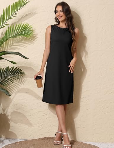 Women Business Sheath Midi Dress - color: Black, size: X-Small