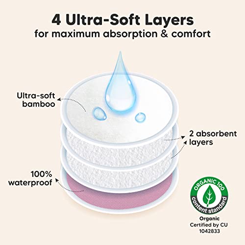 KeaBabies 3 in 1 Postpartum Belly Support Recovery Wrap and Reusable Nursing Pads for Breastfeeding - Postpartum Belly Band - 14-Pack - 4-Layers Nursing Pads