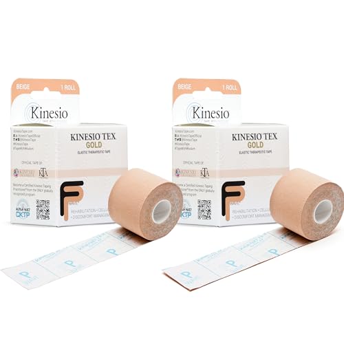 Kinesio Taping - Elastic Therapeutic Athletic Tape Tex Gold FP - Beige– 2 in. x 16.4 ft - 2 Pack