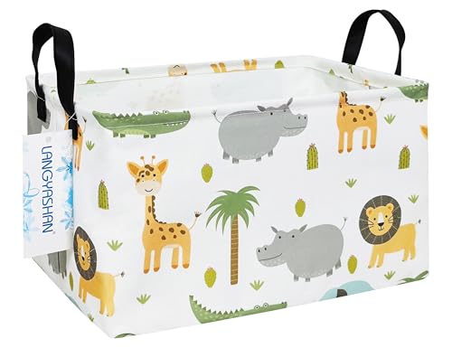 Rectangular Collapsible Animal Storage Basket Nursery Organizer - color: Rec animal