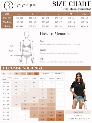 Cicy Bell Womens Short Sleeve Tunic Tops Crew Neck Side Split T Shirts - color: Khaki, size: Small