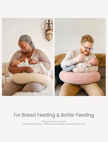 lulumoon Muslin Nursing Pillow Covers: Adjustable Strap for Stable Support - color: SkinpinkOrangeflower