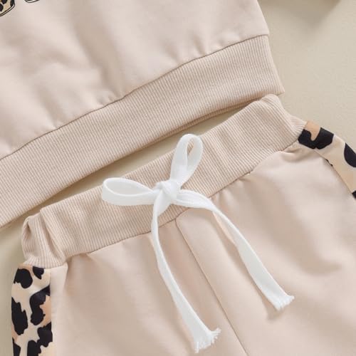 Kupretty Baby Girl Clothes Mama's Mini Sweatshirt Pants Set - color: Khaki, size: 2-3T