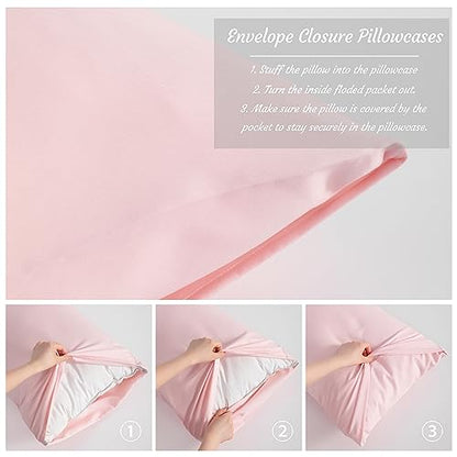 NTBAY Toddler Microfiber Pillowcases, Set of 2, Blush Pink - color: Blush Pink, size: Toddler (14"x20")