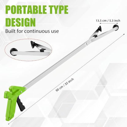 Sabary 5 Pack Suction Cup Grabber Reacher Tool Trash Picker,Green,35inch - color: Green, size: 35 Inch