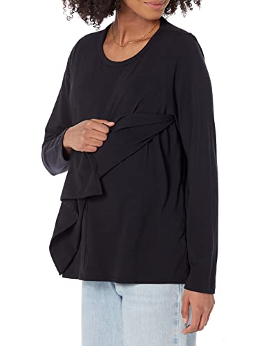 Amazon Essentials Women's Nursing T-Shirt for Breastfeeding, Maternity Clothes - color: Black, size: X-Small
