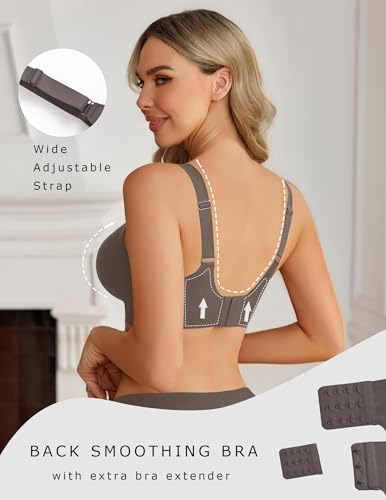 Avidlove Womens Wireless Bras Full Coverage Seamless Bra Comfortable Bralette Everyday Bras - color: Grey, size: XX-Large