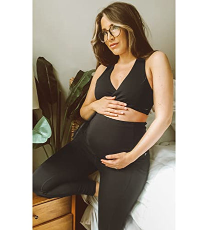 Fabletics Women's PureLuxe High-Waisted Maternity 7/8 Legging, Workout, Yoga, Light Compression, Buttery Soft - size: XX-Small