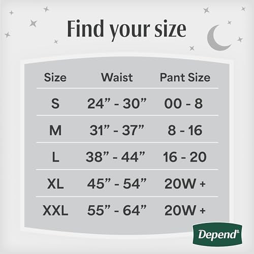 Depend Night Defense Adult Diapers for Women, Large, 56 Count - size: Large