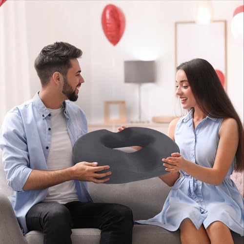 BlissTrends Donut Pillow Seat Cushion, Memory Foam Lifting Cushions(Gray) - color: Grey, size: Large