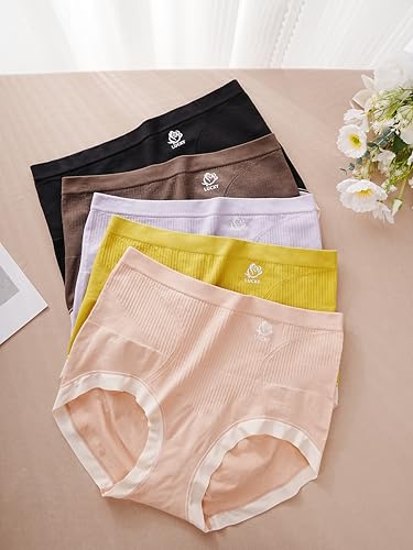 Womens Tummy Control Underwear High Waisted Shapewear Panties Shaper 4 Pack - color: Black*4, size: Large